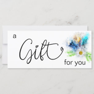 Carte *~* Floral Boho Aquarelle Cristal Plumes Coeur