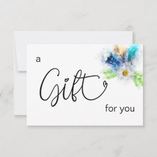 Carte *~* Floral Boho Aquarelle Cristal Plumes de coeur