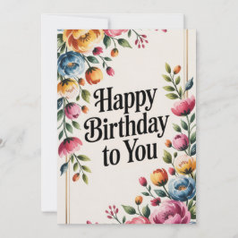 Carte Floral Bonne fête d'anniversaire