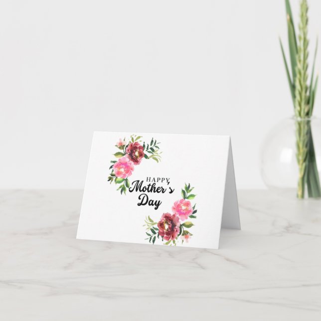 Carte Floral Bonne fête des mères avec texte à l'intérie (Devant)