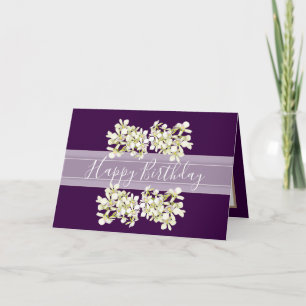 Carte Floral Bouquet Orchidée Fleur pourpre Fille Annive