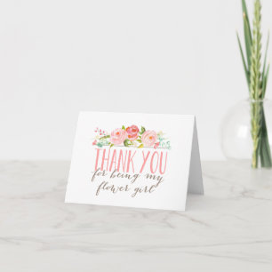 Carte Floral Bridesmaid Flower Merci plié
