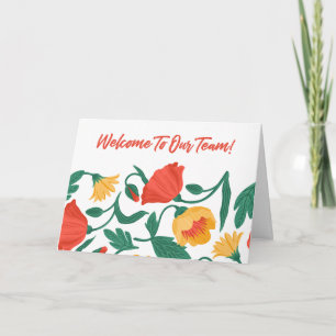 Carte Floral brillant Bienvenue à l'équipe nouvel employ