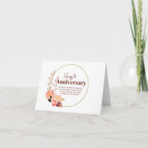 Carte Floral Brown moderne Joyeux Anniversaire