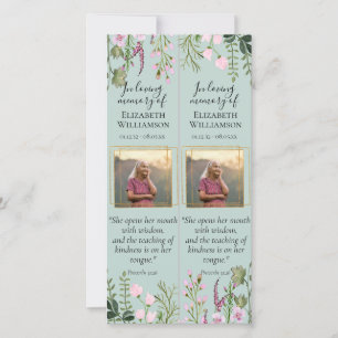 Carte Floral Celebration of Life Photo Citation Signet
