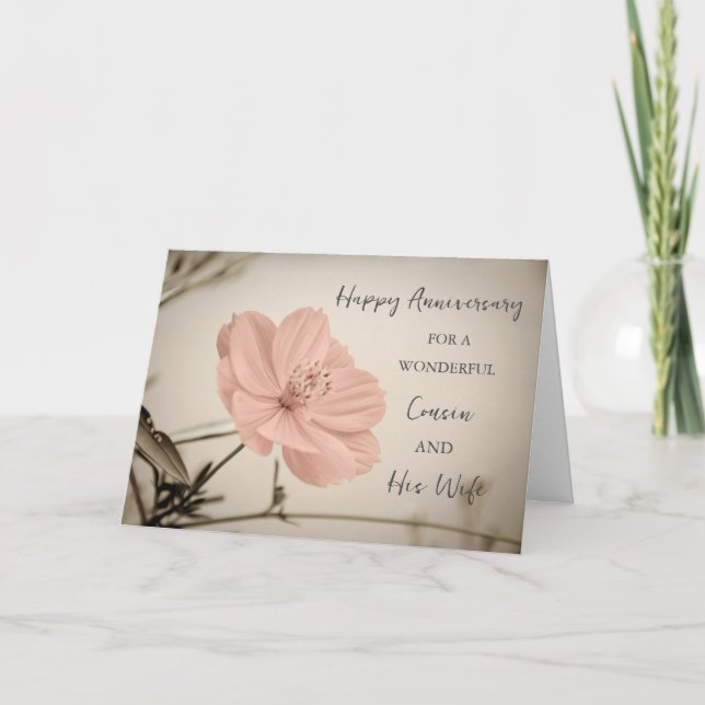 Carte Floral Cousin et son anniversaire de femme (Devant)