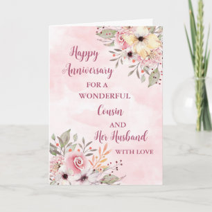 Carte Floral Cousin et son anniversaire de Mariage du ma