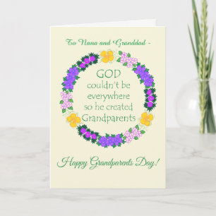 Carte Floral Custom Front Grand-parents Jour Floral Wrea