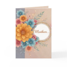 Carte Floral Design avec poème pour la fête des mè