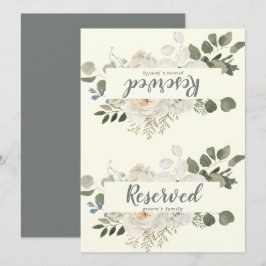 Carte Floral d'hiver | Panneau Réservé Mariage ivoire