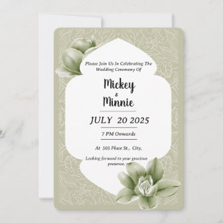 Carte Floral Elegant Floral Mariage