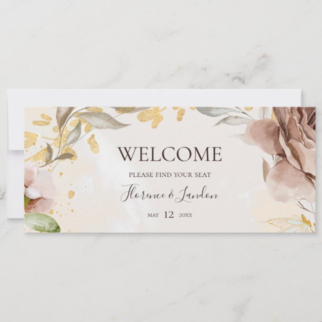 Carte Floral flush moderne | En-tête du graphique de siè (Devant)