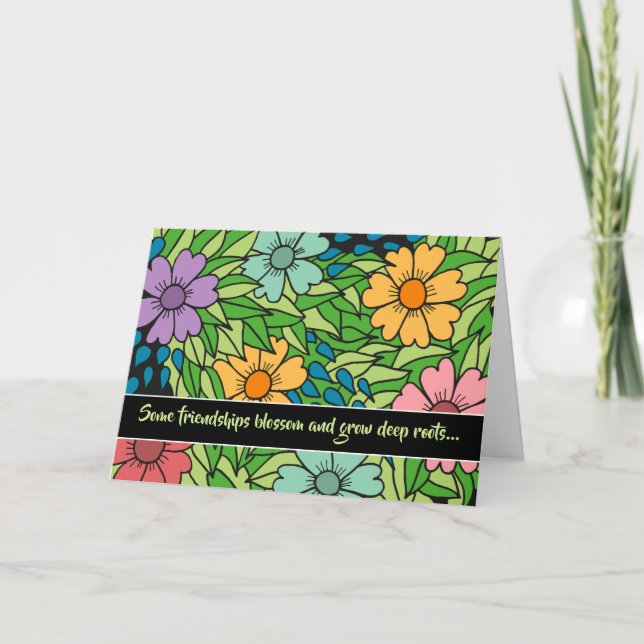 Carte Floral Friends BFF pour une longue réflexion de vo (Devant)