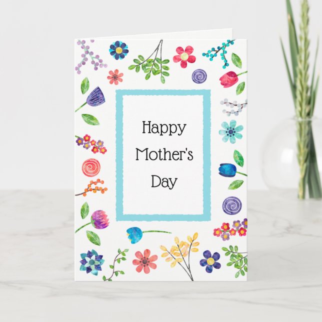 Carte Floral Fun Happy Mother's Day Greeting (Devant)