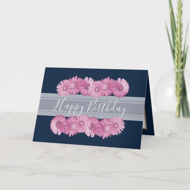 Carte Floral Gerbera Daisies Fleur Rose Girl Anniversair (Devant)