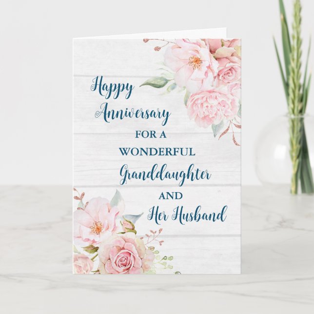 Carte Floral Grandgirl et son anniversaire de mari (Devant)