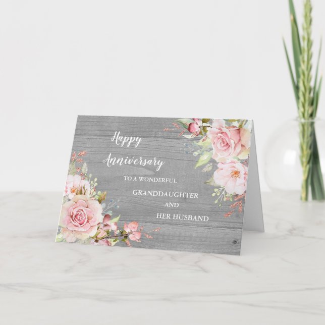 Carte Floral Grandgirl et son mari Anniversaire (Devant)