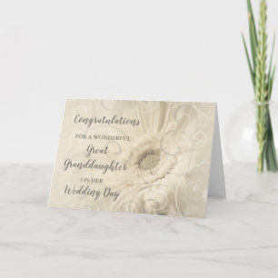 Carte Floral Great Grandgirl Wedding Day