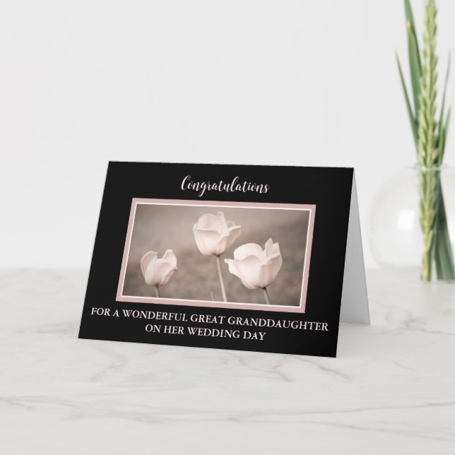 Carte Floral Great Grandgirl Wedding Day (Devant)