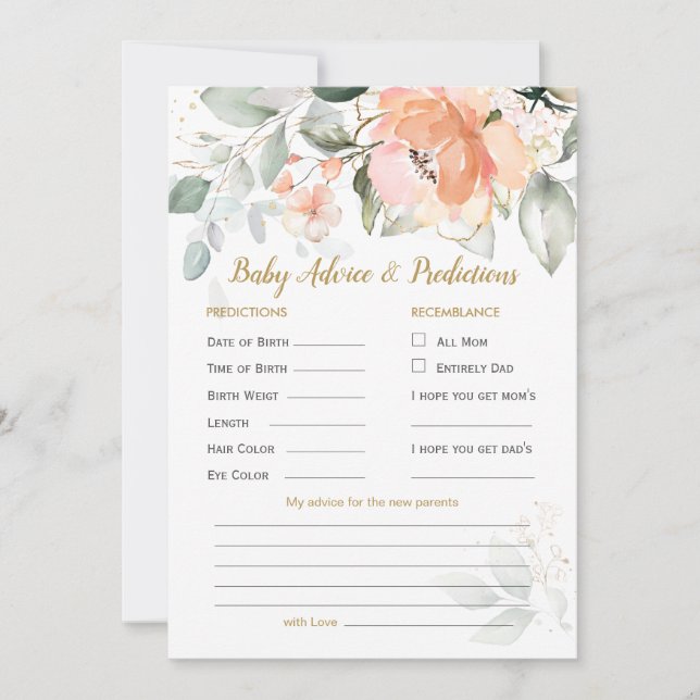Carte Floral Green Foliage Baby Prediction & Conseils (Devant)