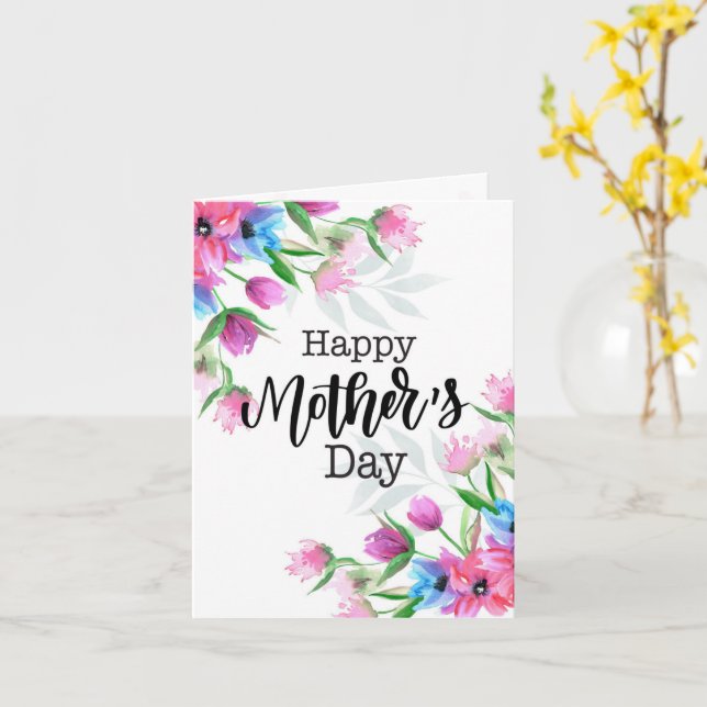 Carte Floral Happy Mother's Day Card (Fleur jaune)