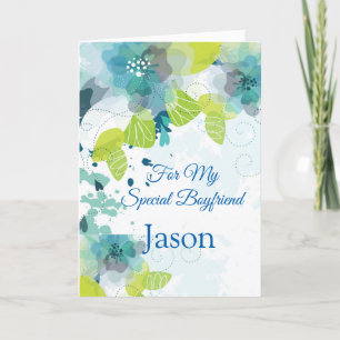Carte Floral Imprimer Nom personnalisé Anniversaire Cart