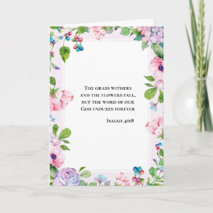 Carte Floral Inspiration Isaiah 40:8