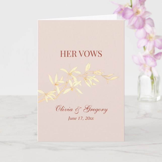 Carte Floral intemporel Rustique Ses Vows Mariage (Orchidée)