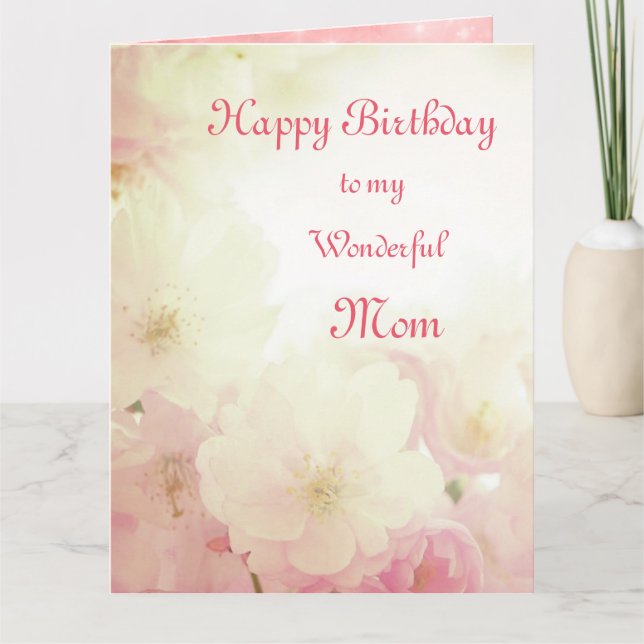 Carte Floral Joyeux Anniversaire maman (Devant)