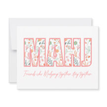 Carte Floral Mahjong Friendship Note