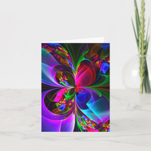 Carte Floral moderne Art Abstrait Rouge Bleu Motif #12