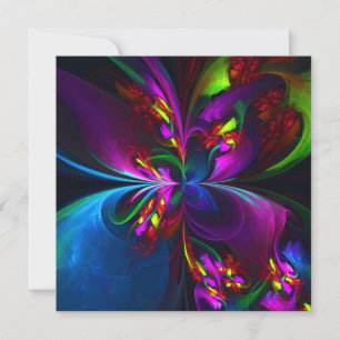 Carte Floral moderne Art Abstrait Rouge Bleu Motif #15