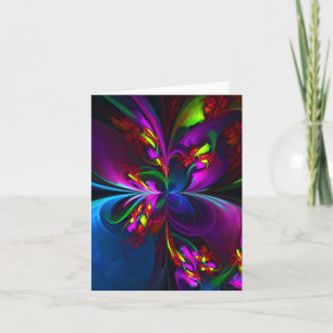 Carte Floral moderne Art Abstrait Rouge Bleu Motif #15