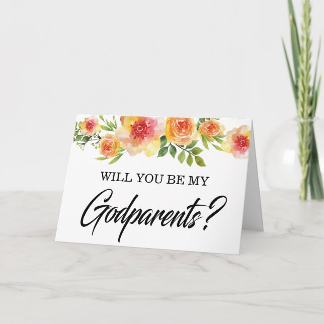 Carte Floral Moderne Serez-Vous Mes Parents (Devant)