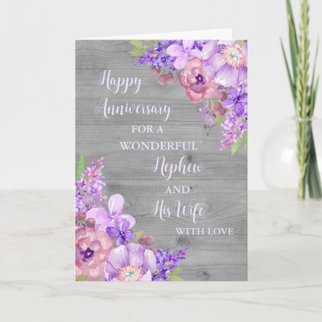 Carte Floral Nephew et son anniversaire de femme (Devant)