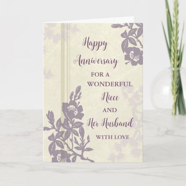 Carte Floral Niece et son mari Mariage Anniversaire (Devant)