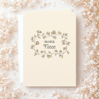 Carte Floral Niece ou Custom Bénéficiaire et Texte Anniv