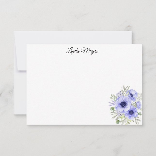 Carte Floral Note Nom Personnalisé (Devant)