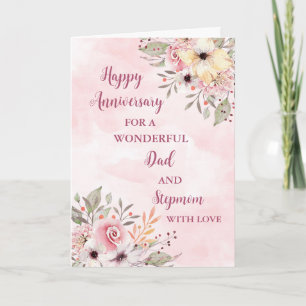 Carte Floral Papa et StepMom Mariage Anniversaire