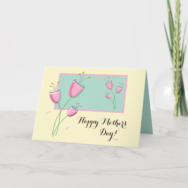 Carte Floral Pastel Fête des Mères avec texte (Devant)