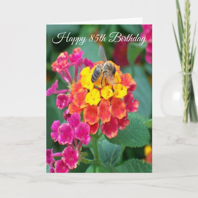 Carte Floral Personnalisé 85e anniversaire (Devant)