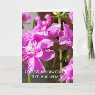 Carte Floral rose Personnalisé 70e anniversaire de Maria