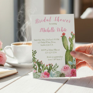 Carte Floral rose rustique