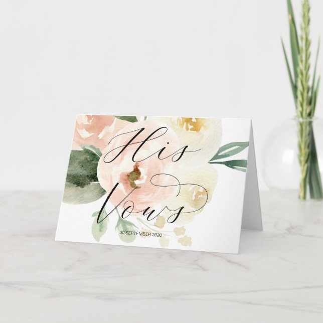 Carte Floral rose sien voue le souvenir de voeu de (Devant)