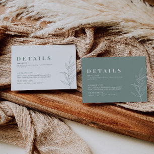 Carte Floral Sage Green Mariage Détails