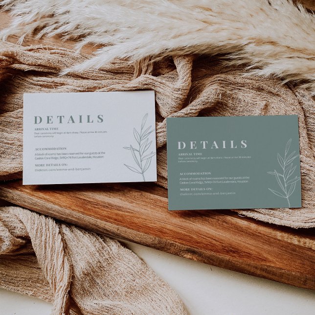 Carte Floral Sage Green Mariage Détails (Créateur téléchargé)