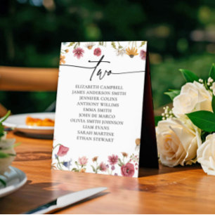 Carte Floral Seating Chart Tableau 2