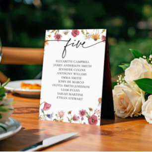 Carte Floral Seating Chart Tableau 5