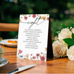 Carte Floral Seating Chart Tableau Huit