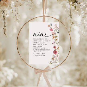 Carte Floral Seating Chart Tableau neuf